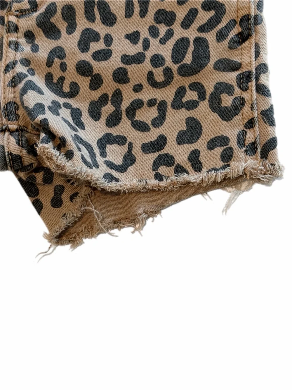 DL1961 Girls Lucy Cut Off Leopard Print Denim Shorts